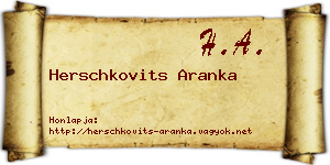 Herschkovits Aranka névjegykártya